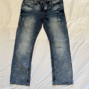 Men's Distressed Blue Jeans
